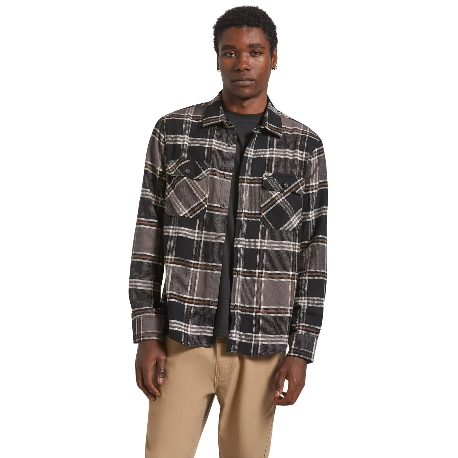 Brixton Mens Bowery Flannel Long Sleeve Shirt Outdoor Adventure Airflow Ventilation System