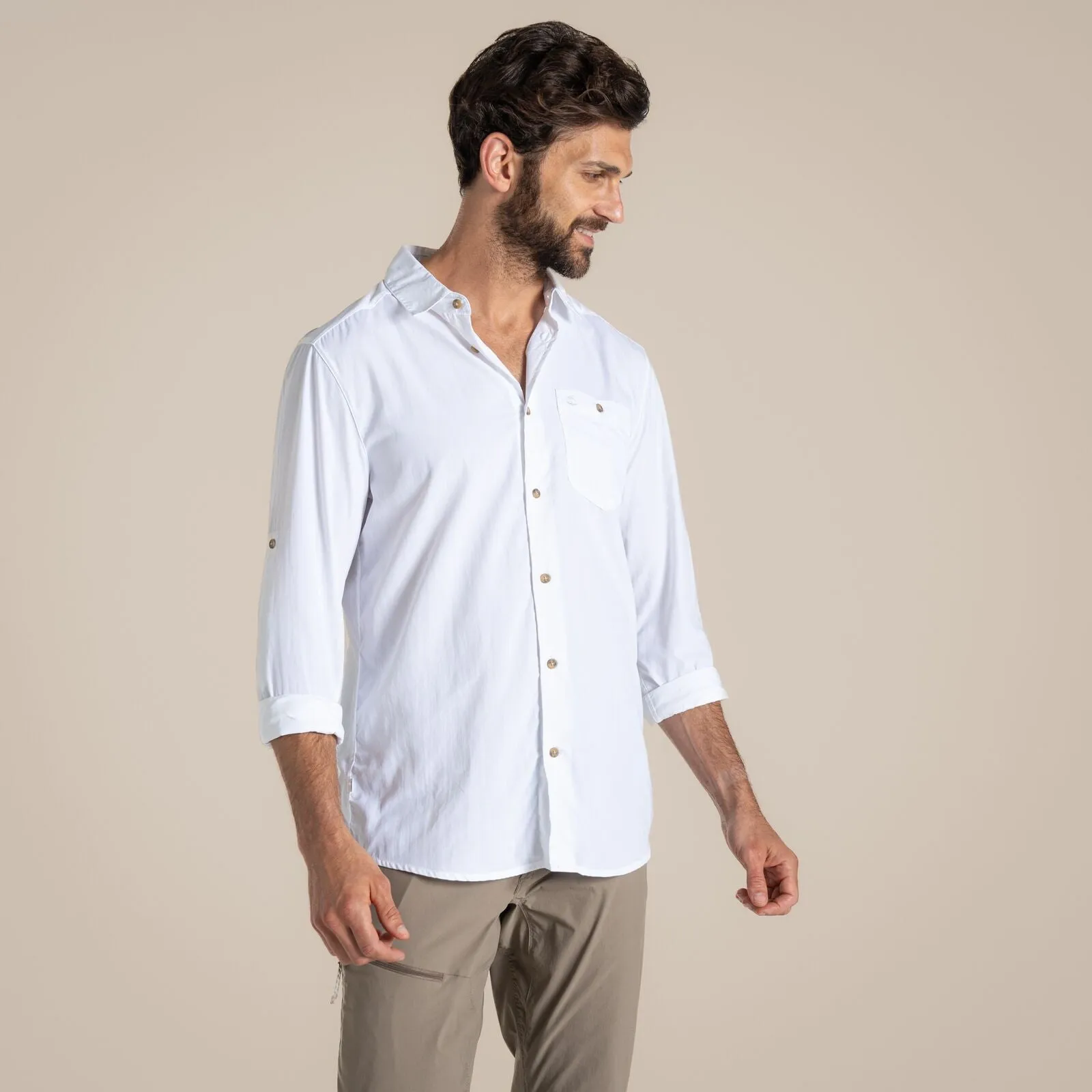 Craghoppers Mens NosiLife Nuoro II UPF Long Sleeve Shirt Anti Static Finish color block