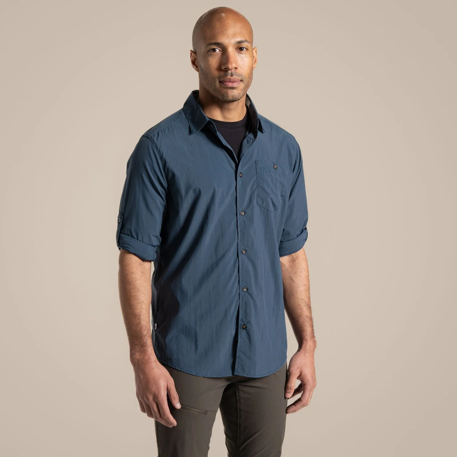 Hidden Button Placket Craghoppers Mens NosiLife Nuoro II UPF Long Sleeve Shirt