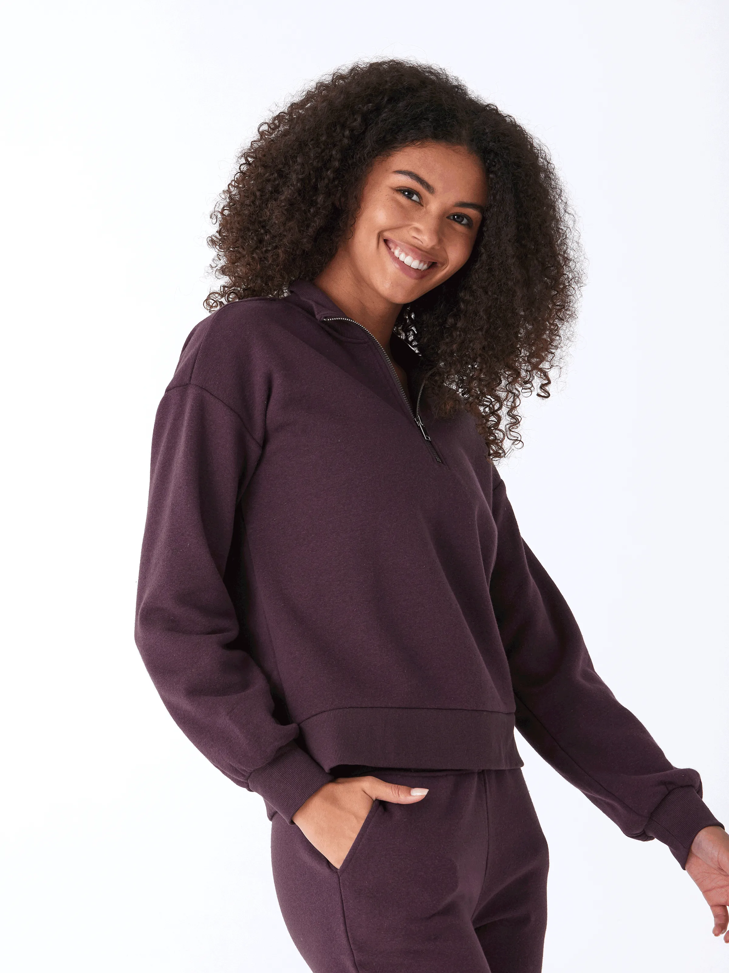 Constance Tribend Fleece Half Zip Pullover Versatile Layering Weight DoubleLayered Collar