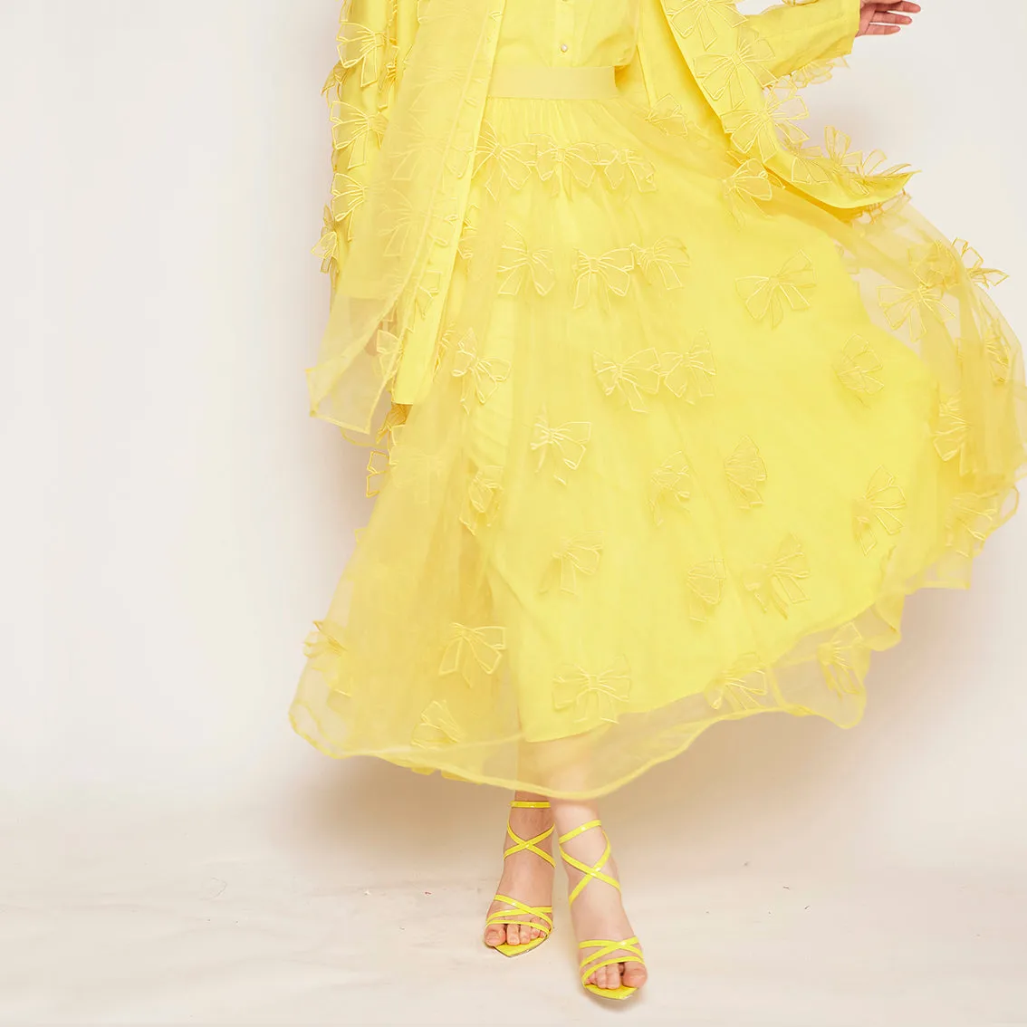 Bows embroidered Organza Skirt Mix Culture