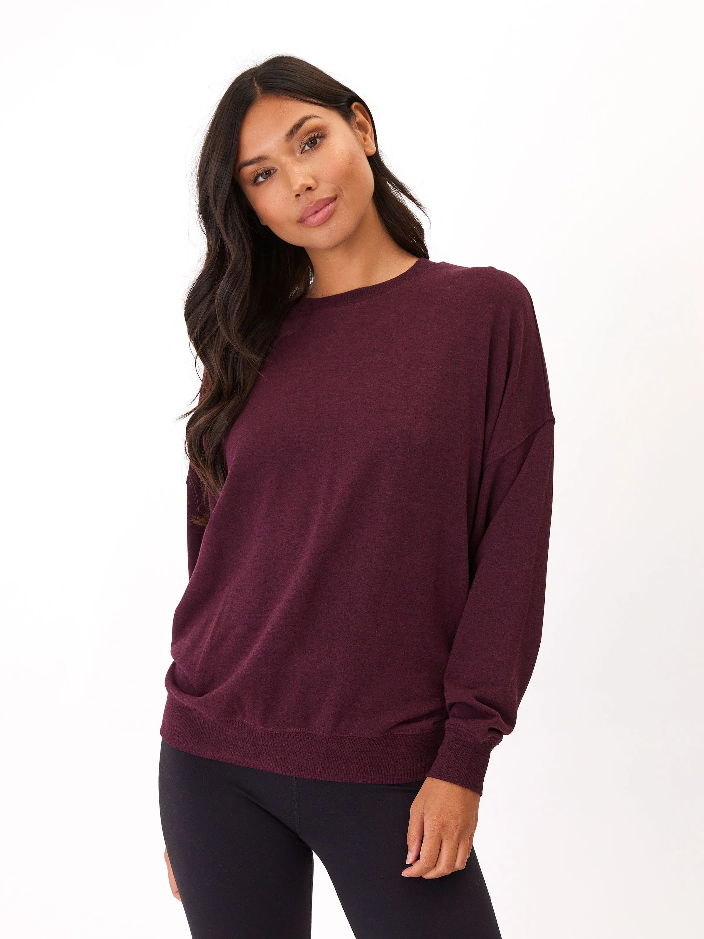 Cathy Boyfriend Feather Fleece Pullover Textured Finish