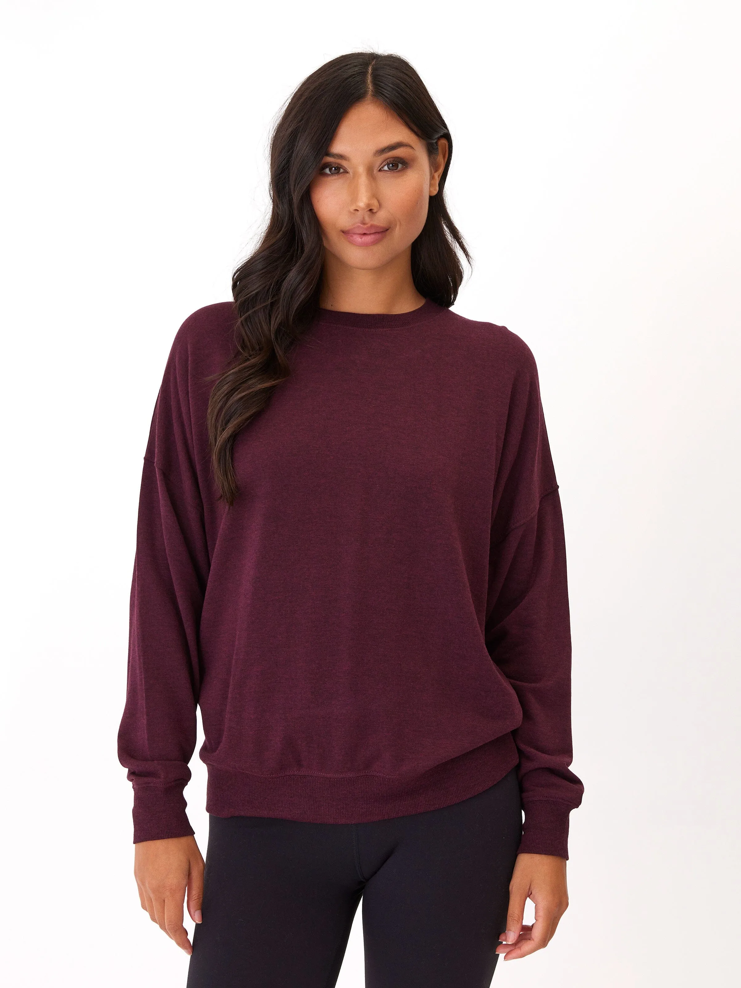 Cathy Boyfriend Feather Fleece Pullover Weekend Casual Fit