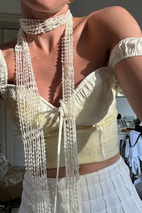 Breathable Mesh Insert Ellie Baby Yellow Corset Top