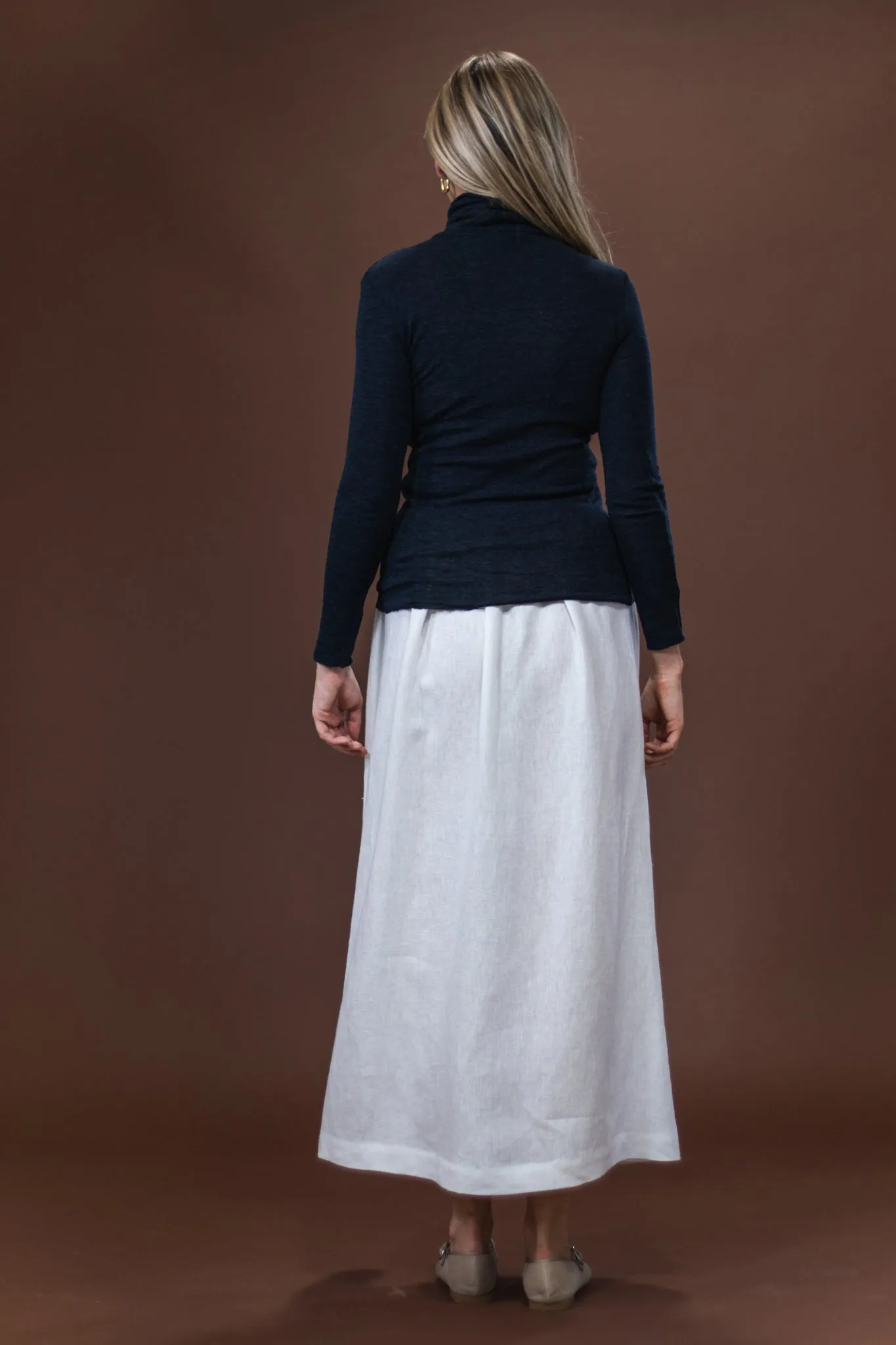 Merino Roll Neck | Mid Blue Melange Recycled Material Composition Active Design