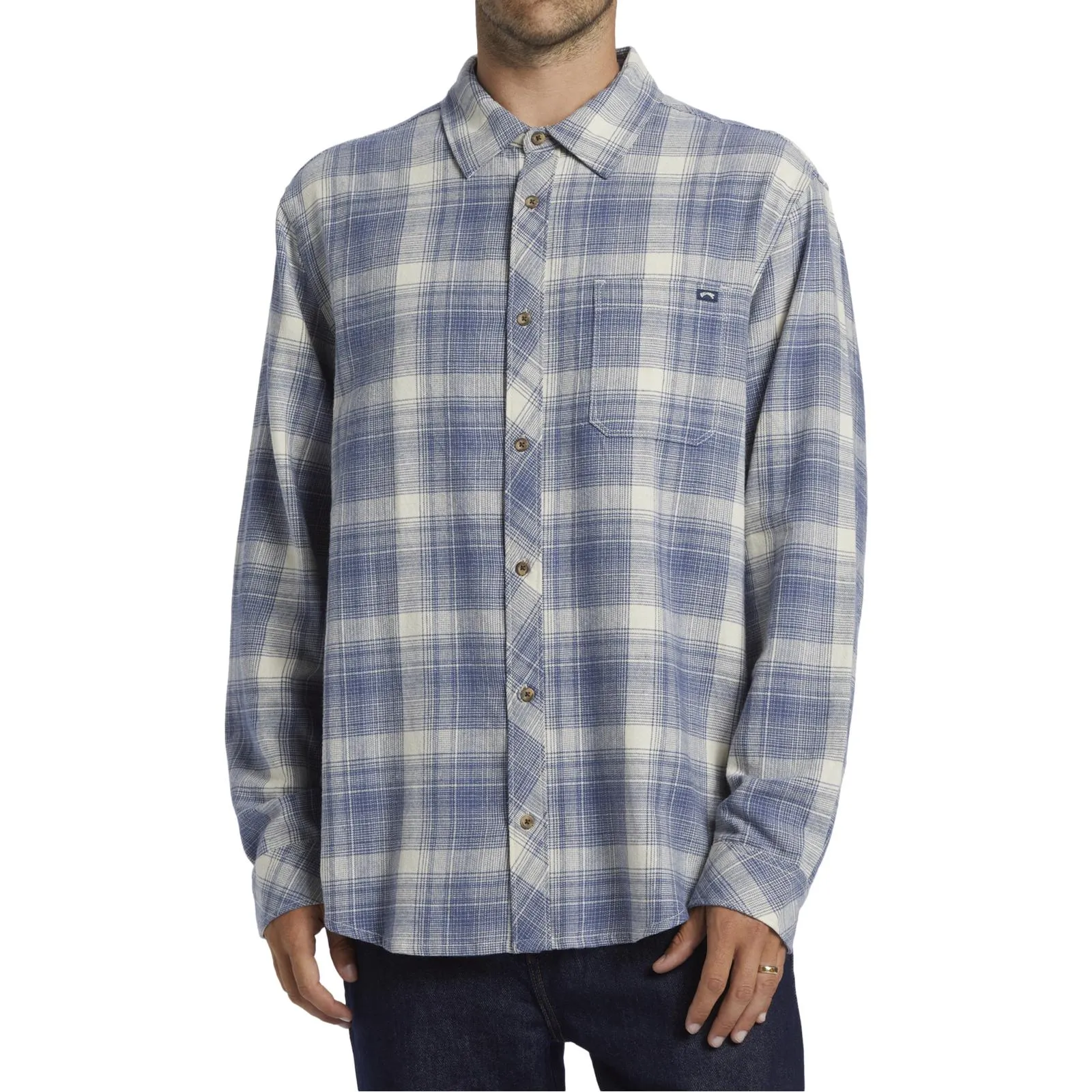 high-low hem Seamless Sides Billabong Mens Coastline Flannel Shirt