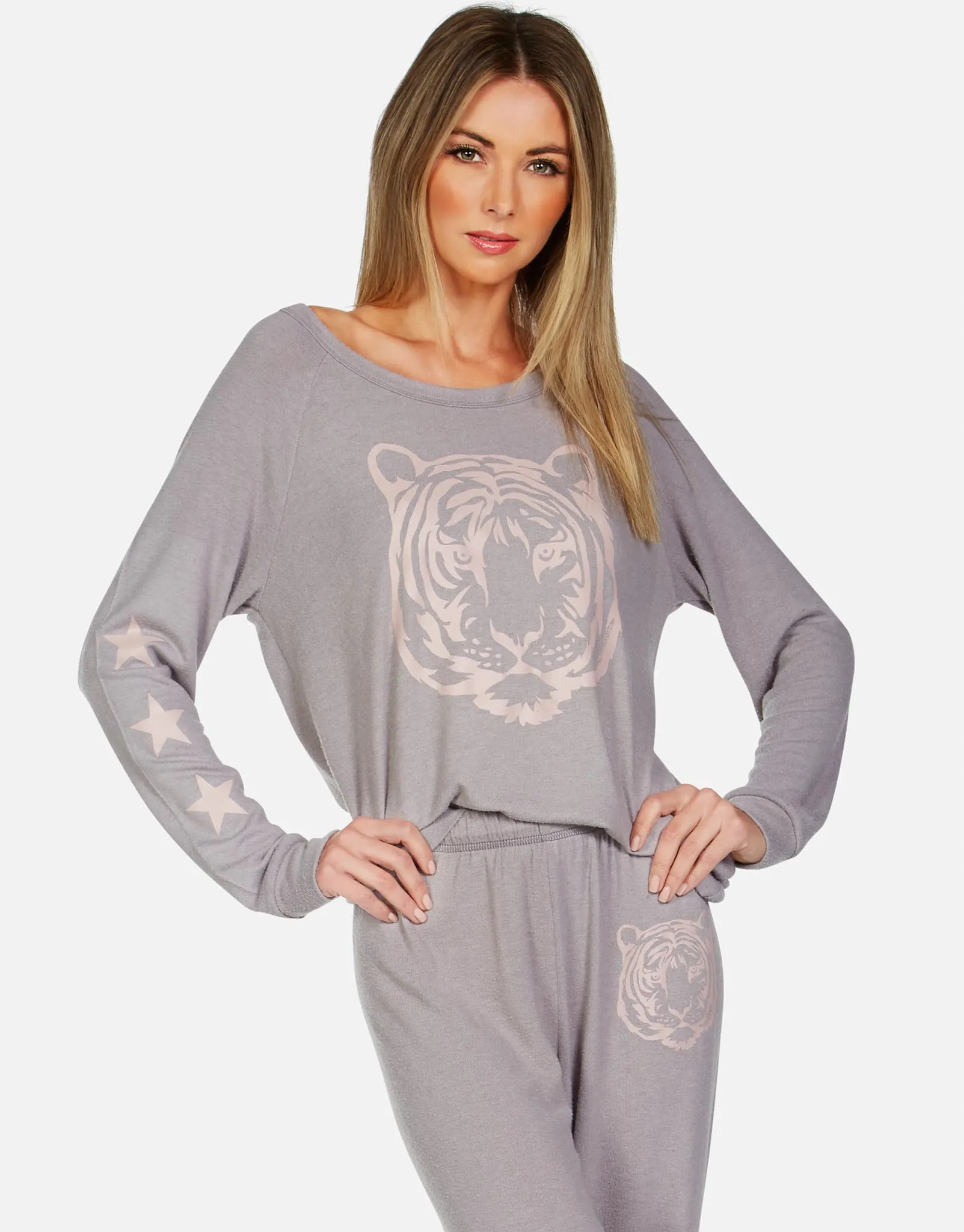 Brenna Tiger Face Breathable Pique Knit Food related