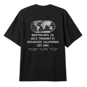 Brixton Mens Union Heavy Weight Short Sleeve T-Shirt Non Restrictive Collar Professional Wear