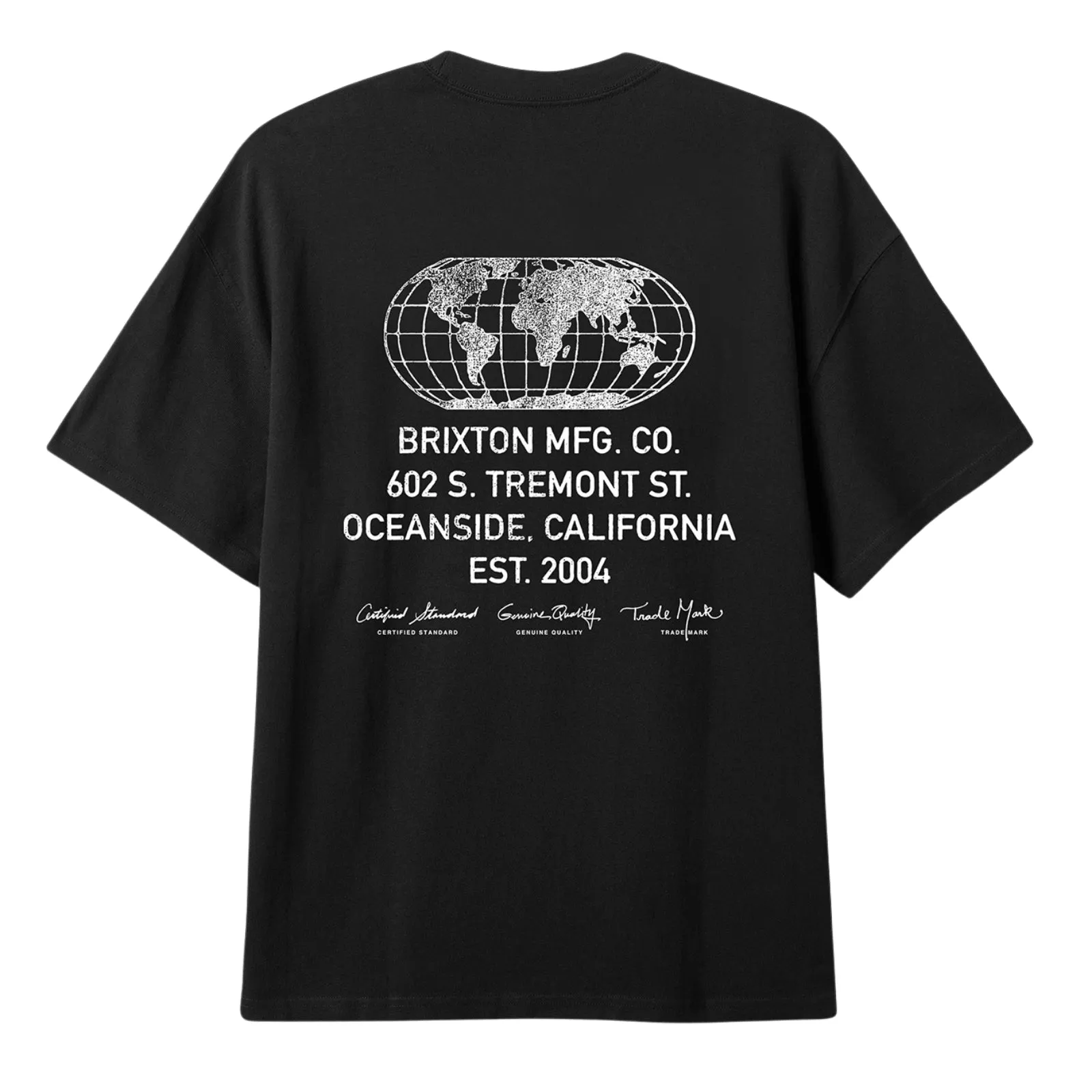 Brixton Mens Union Heavy Weight Short Sleeve T-Shirt Non Restrictive Collar Professional Wear