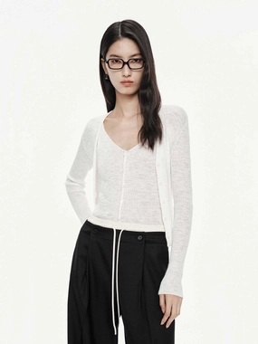 Travel Comforted Linen Cotton V-neck Cardigan