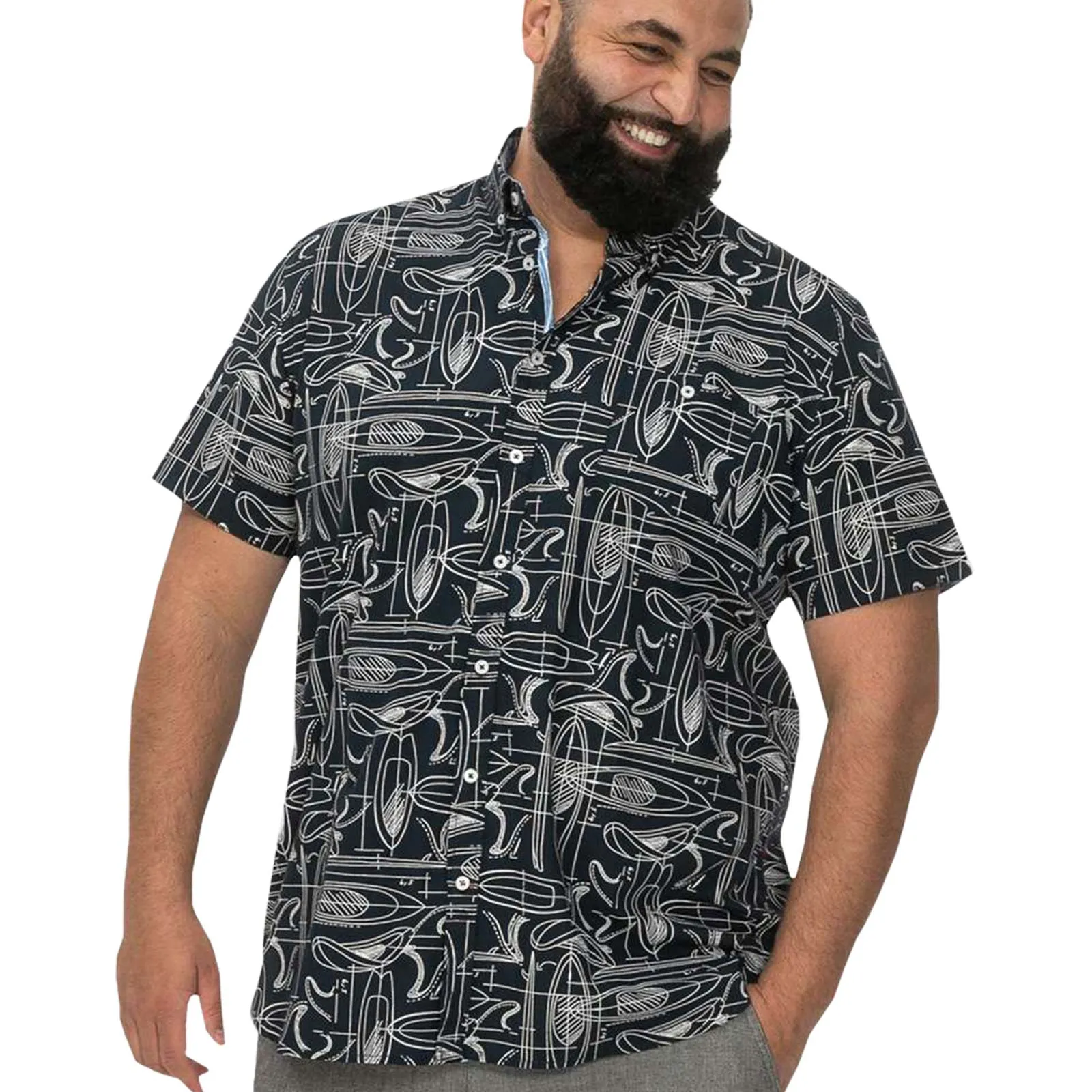 natural fiber D555 Mens Worthing Big & Tall Short Sleeve Shirt