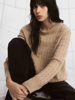 Active Style Cable Texture Knit Sweater