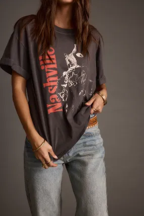 Callie Charcoal Oversized Graphic Tee Minimalist Comfort