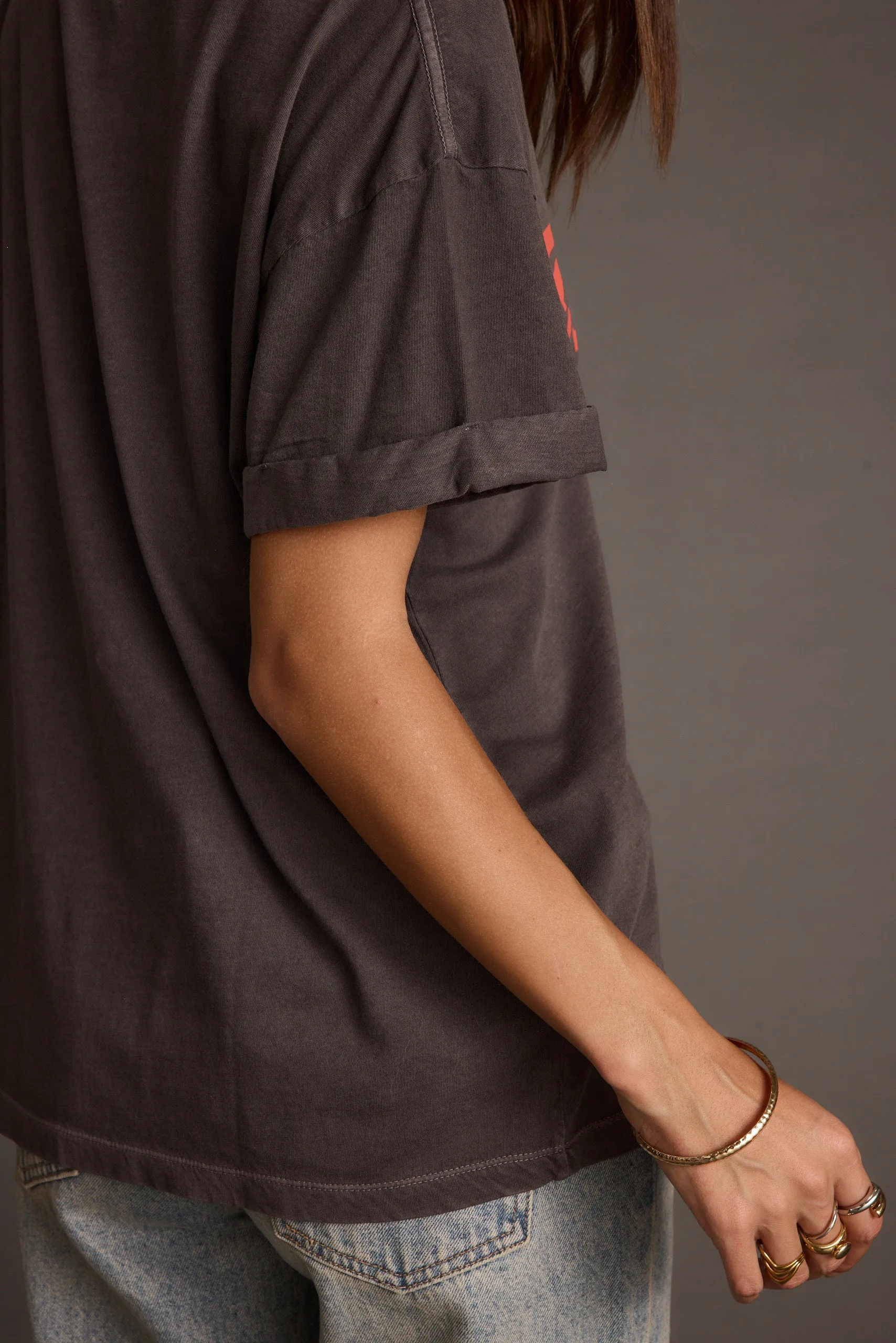 SoftTouchFinish Callie Charcoal Oversized Graphic Tee
