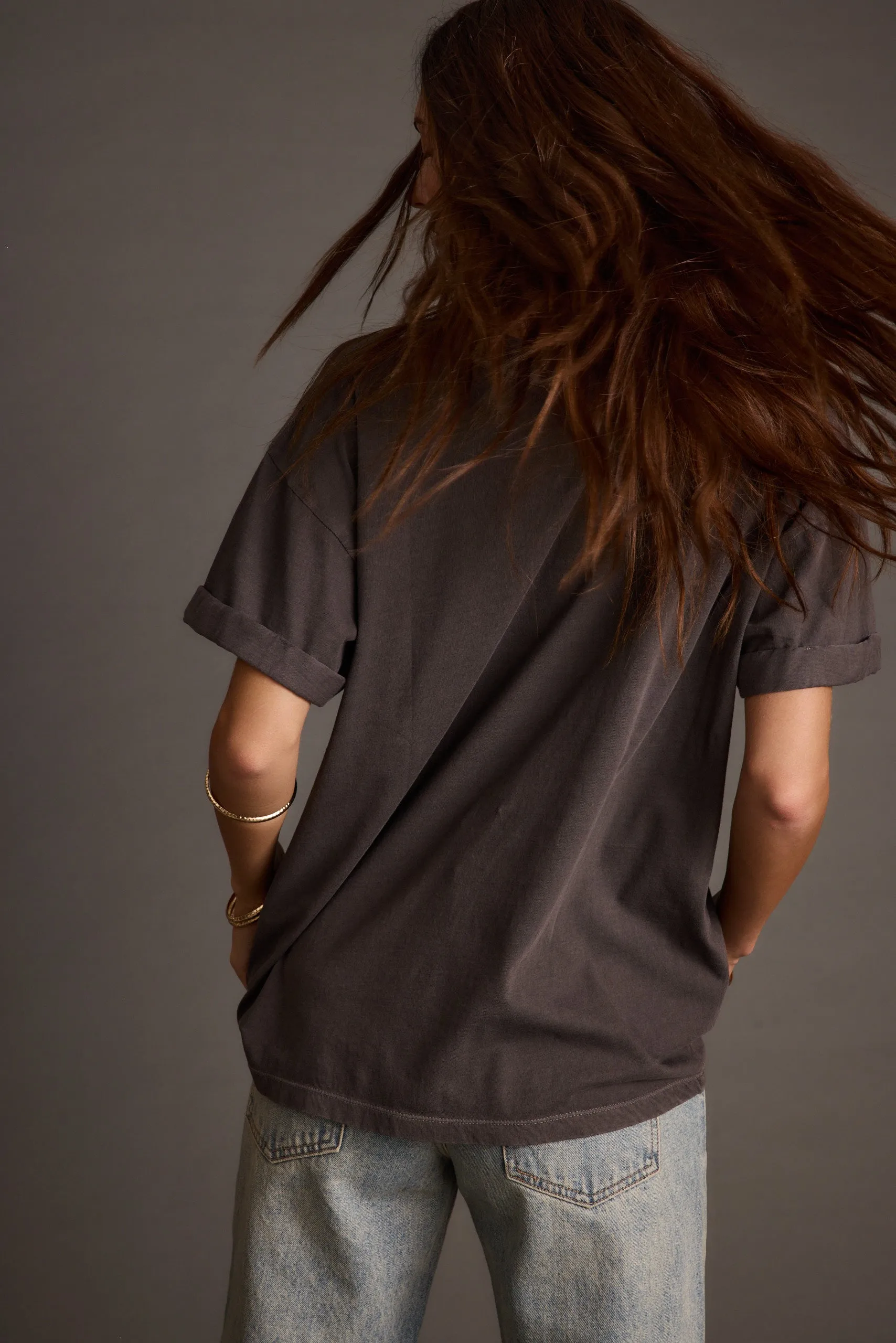 Formal Style Callie Charcoal Oversized Graphic Tee