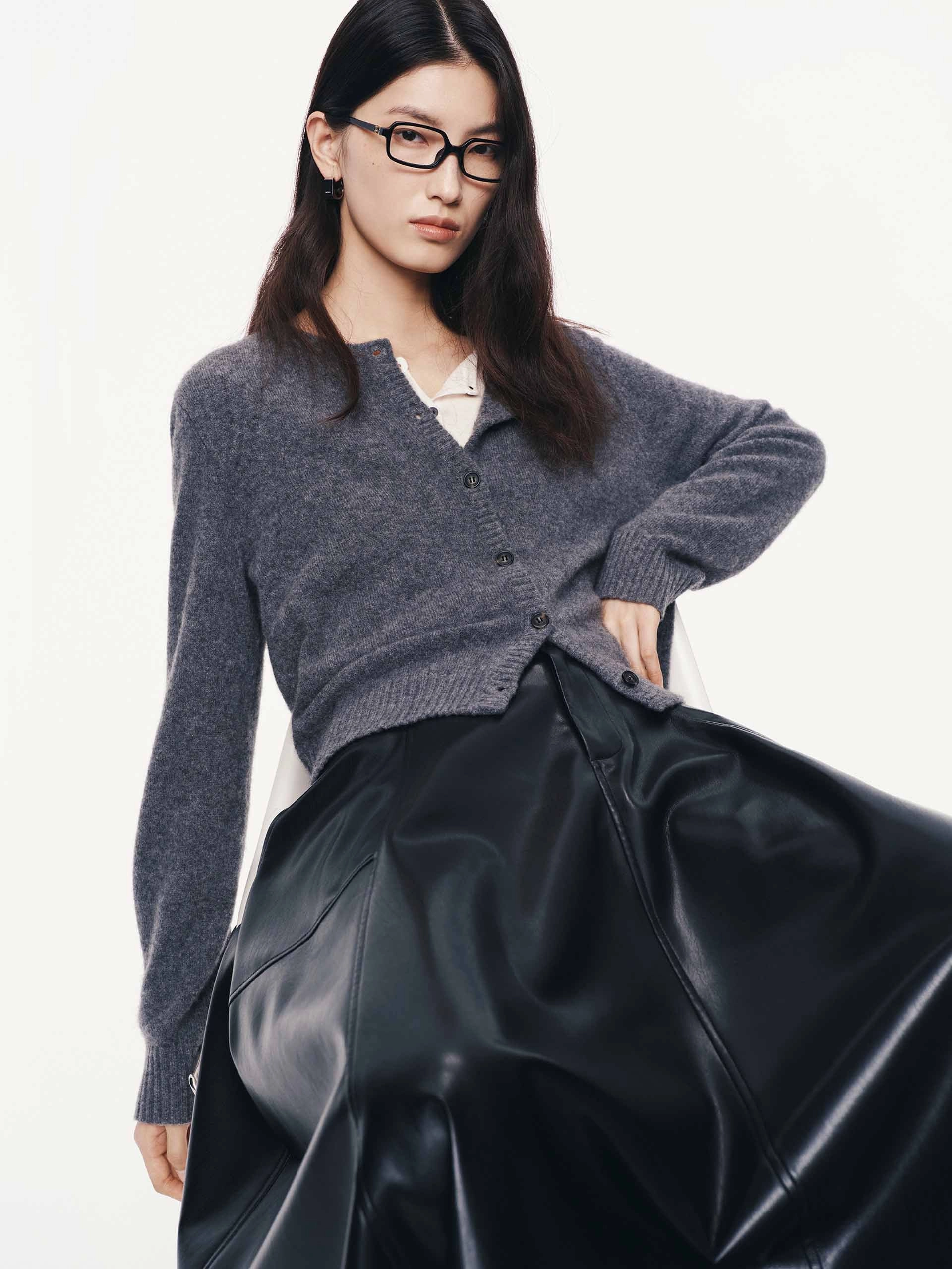 AntiPilling Technology Elegant Look Wool Blend Knitted Cardigan