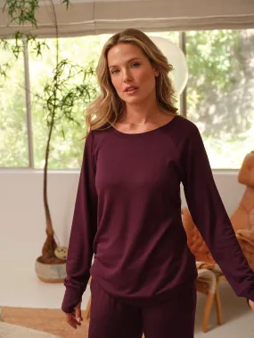 Contoured Silhouette Cannon Feather Fleece Tulip Hem Tunic Sweatshirt