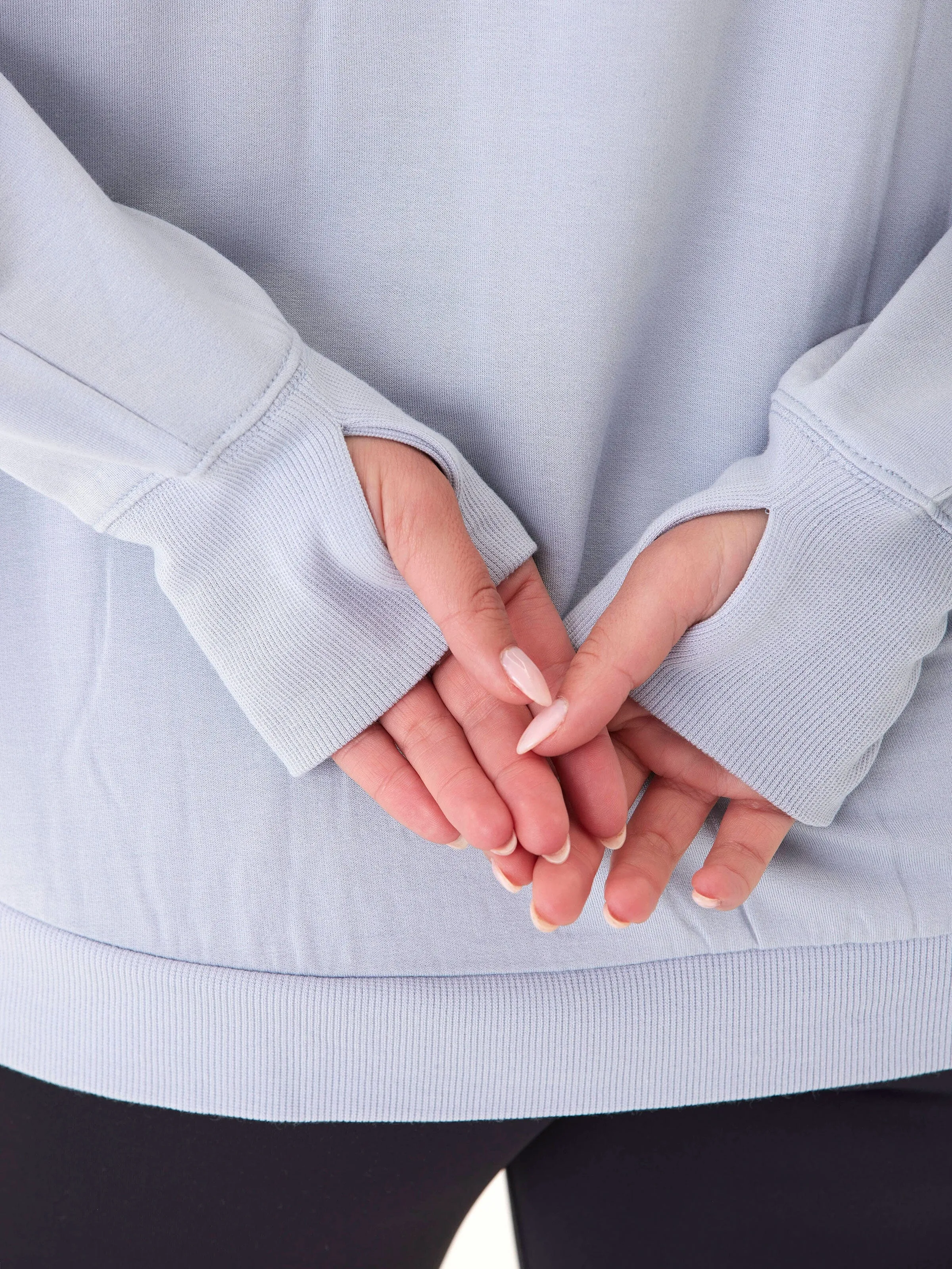 Light Diffusing Fabric Cannon Feather Fleece Tulip Hem Tunic Sweatshirt