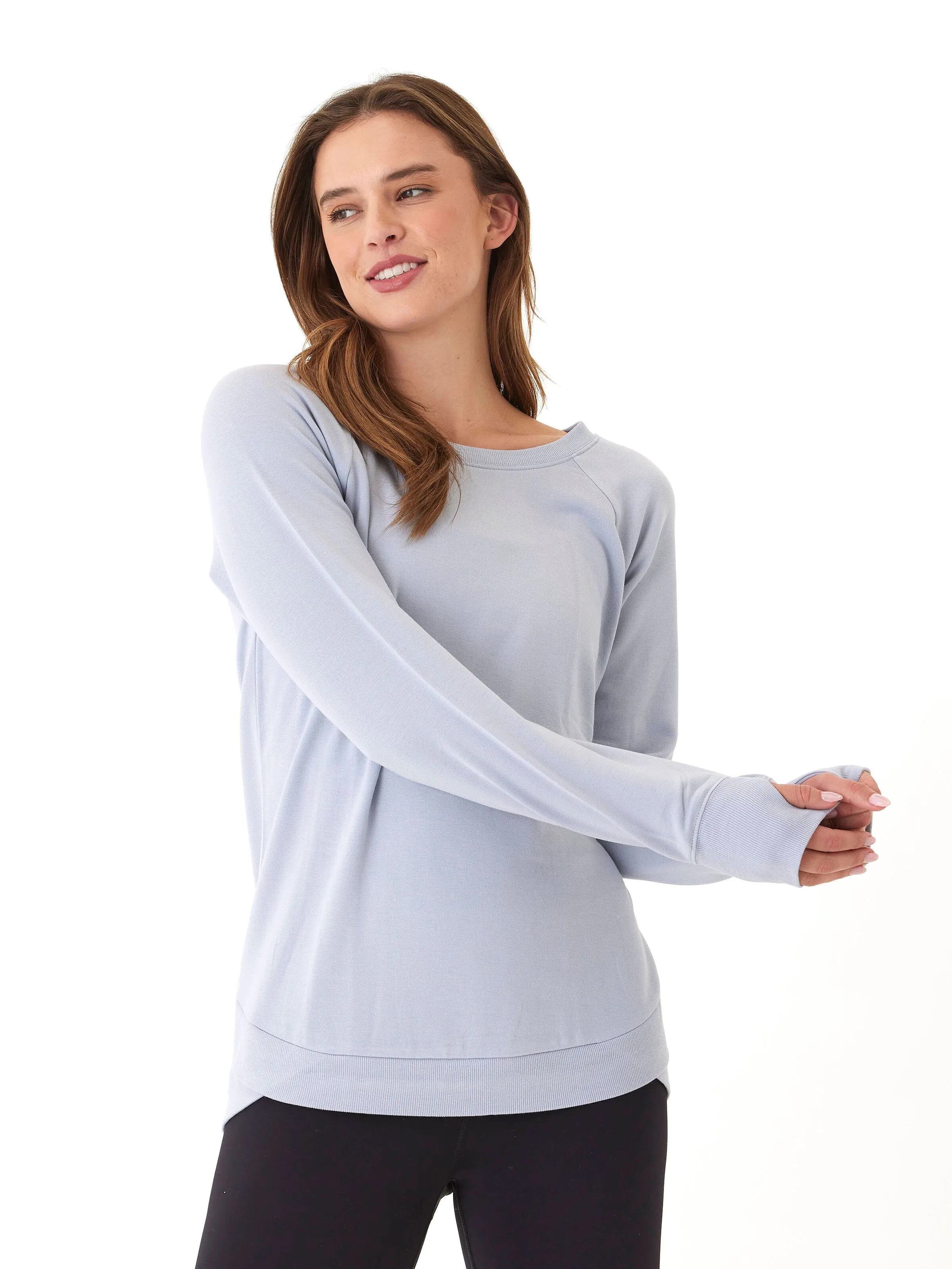 Cannon Feather Fleece Tulip Hem Tunic Sweatshirt Soft Weather Wear Multi Purpose Loops