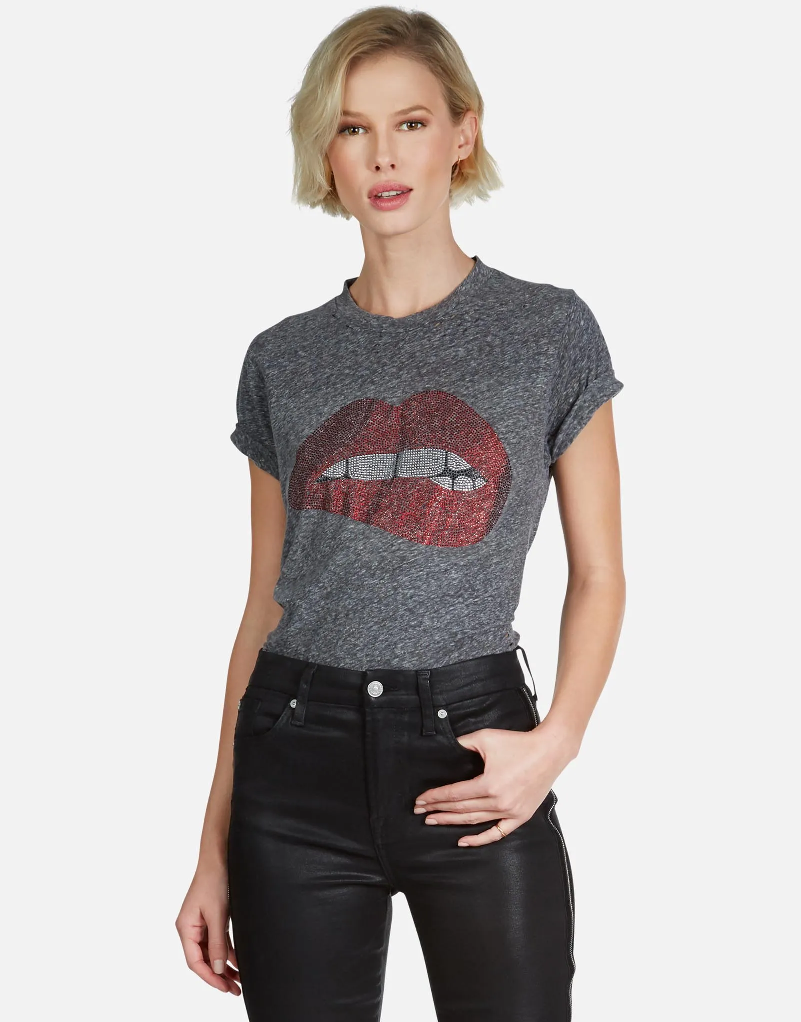 Capri Crystal Biting Lip Anti Shrinkage Treatment Casual Statement