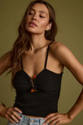 Carmela Black Knit Stone Cami NonIrritatingStitching FlexibleKnit