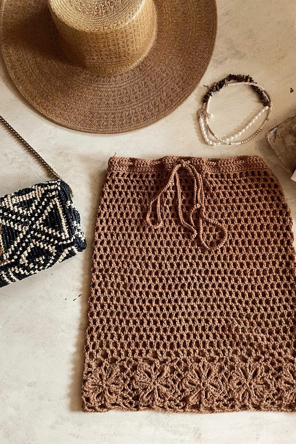Comfort Waistline Wrap style Carried Away Cafe Crochet Skirt