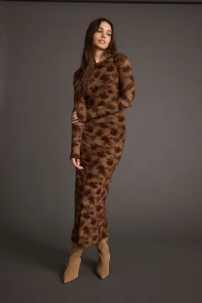 Casanova Brown Floral Maxi Dress DeepPocketStyle
