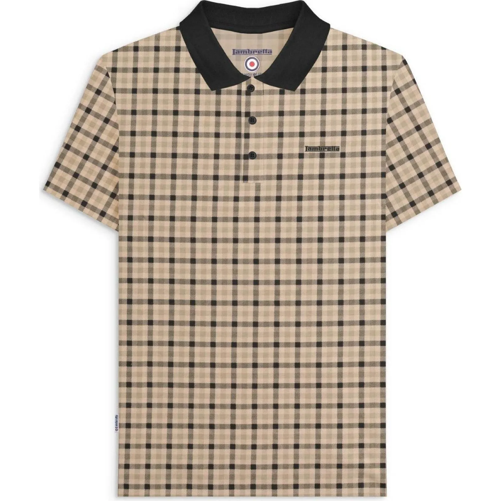 athletic style Comfort Style Lambretta Mens Check Short Sleeve Polo Shirt
