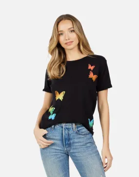 Edda Rainbow Butterflies Preppy Wide Neck Opening