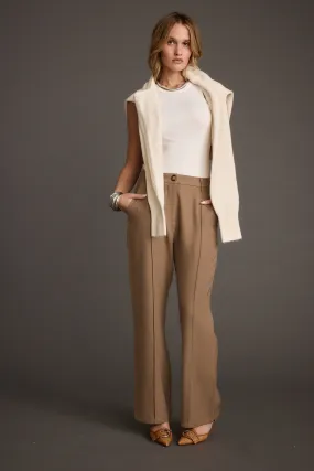 Go Anywhere Virginia Taupe Seamed Slim Leg Trousers