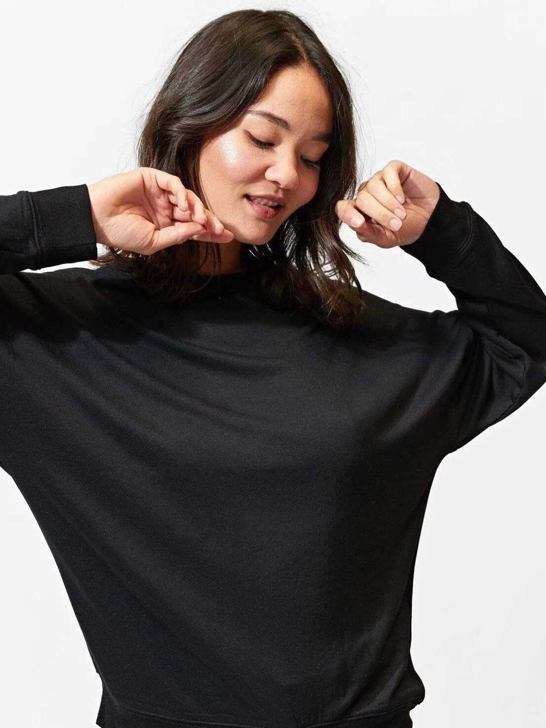 Cathy Boyfriend Feather Fleece Pullover Versatile Daily Layer Winter Layers