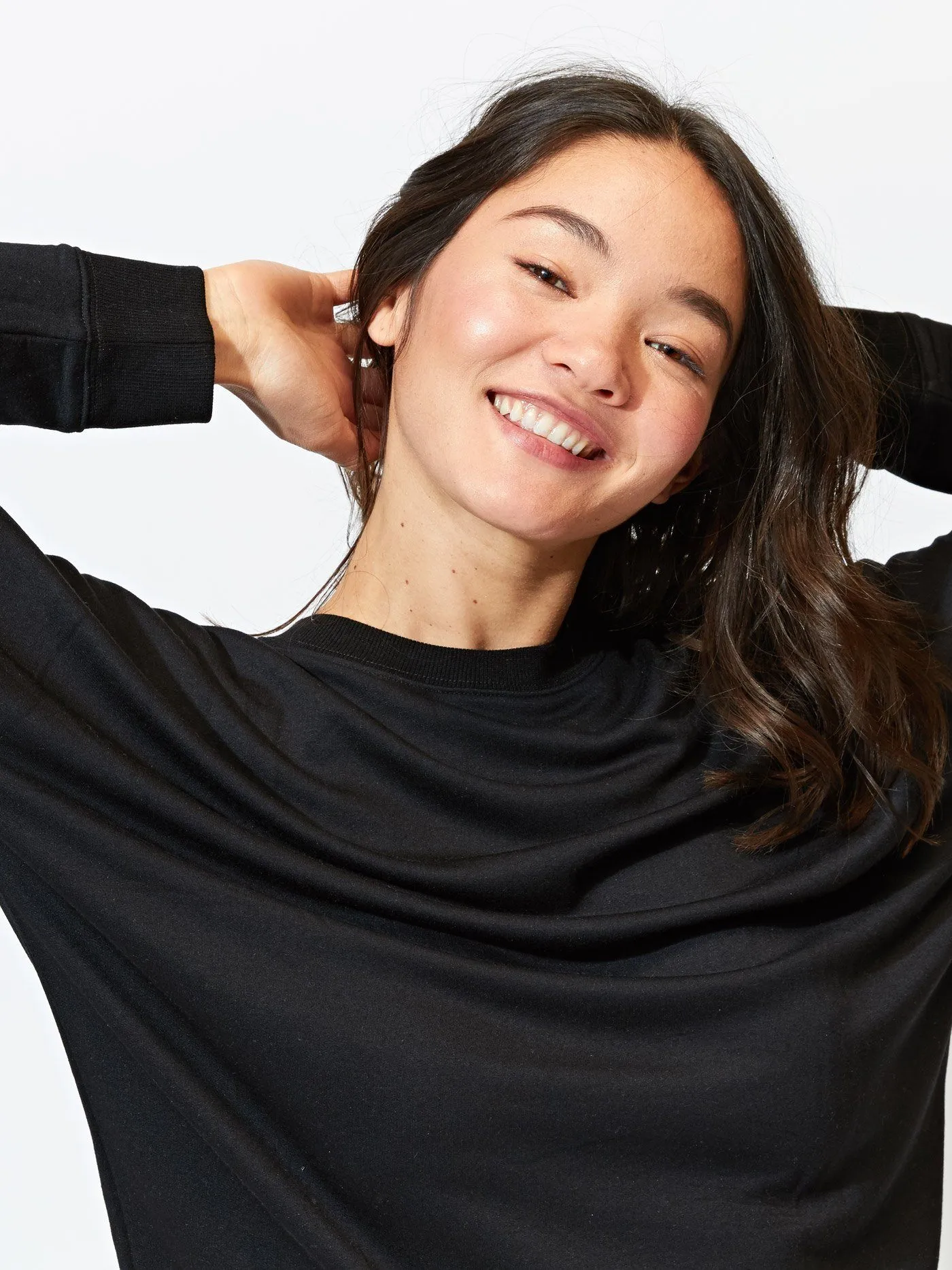 ElasticizedWaistbandSystem Cathy Boyfriend Feather Fleece Pullover