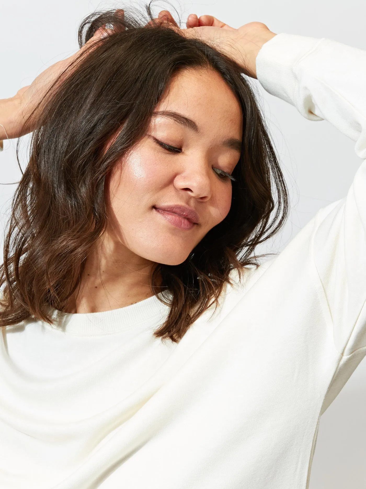 Sunday Walk Style Cathy Boyfriend Feather Fleece Pullover