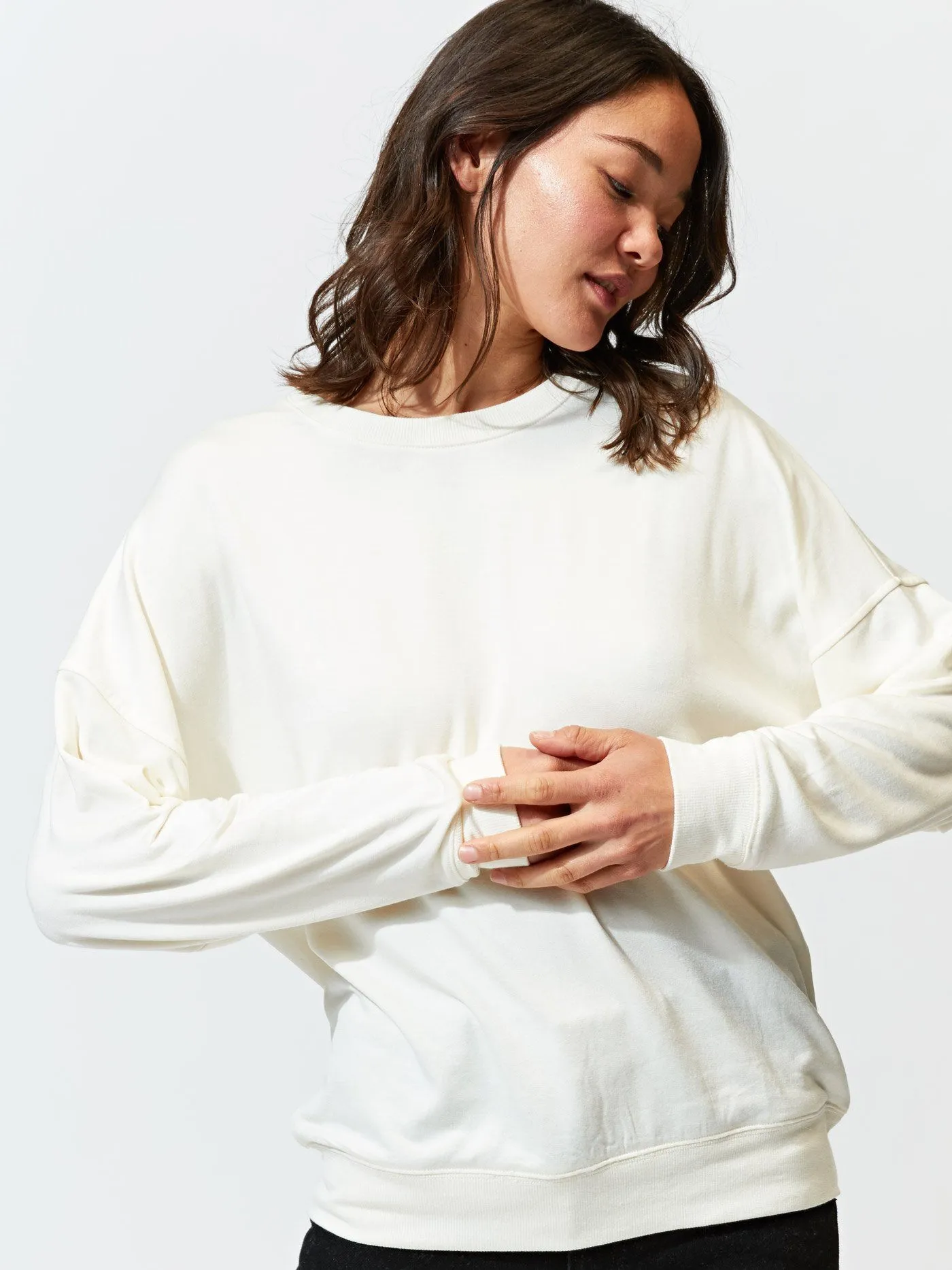 SoftshellTexture Rainy Day Option Cathy Boyfriend Feather Fleece Pullover