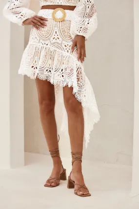 Non see through Cecilia Eyelet Ruffle Midi Skirt