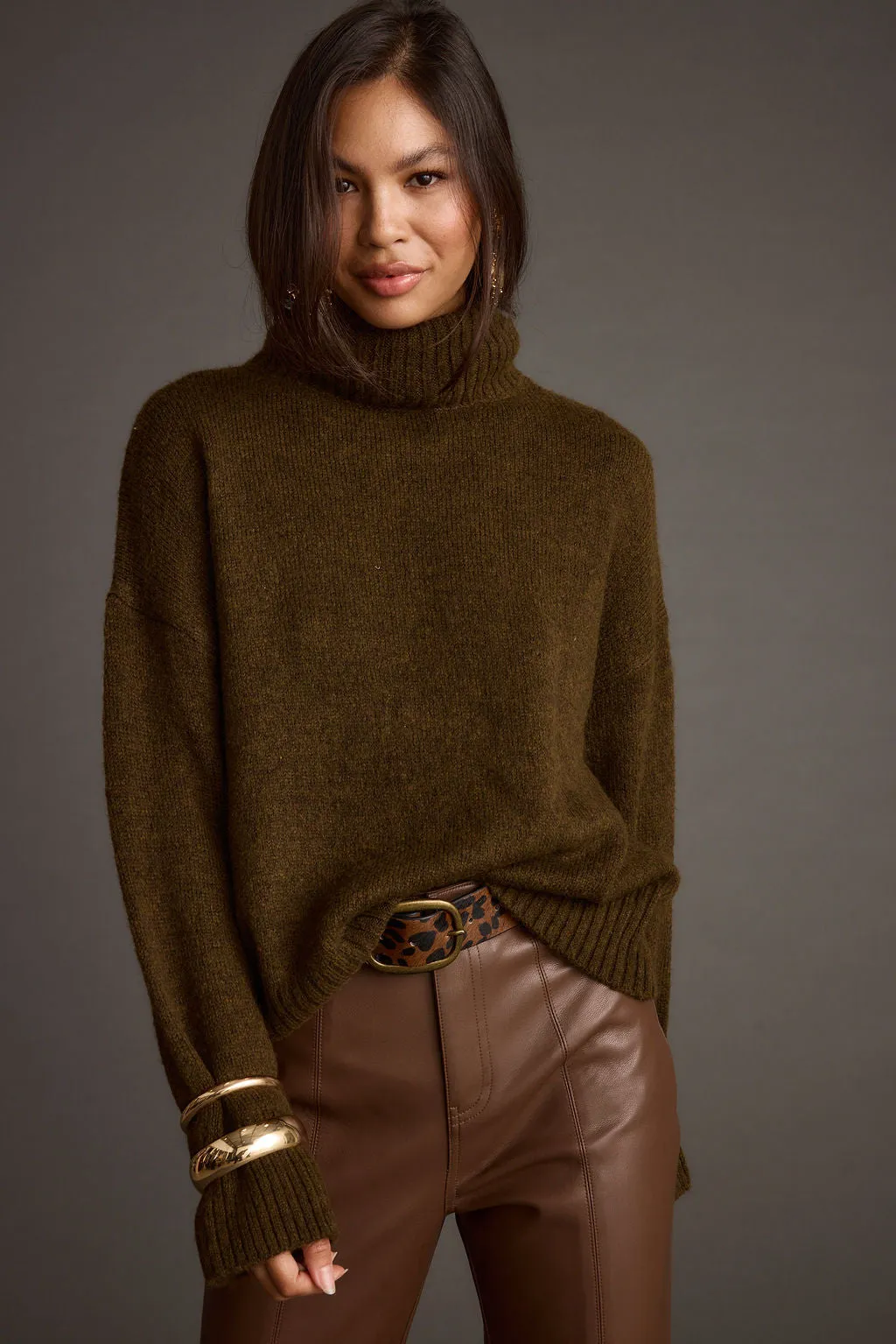 Cedar Oversized Sweater Turtleneck Plus - size Loose