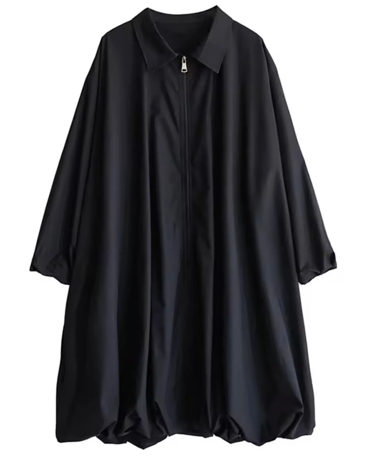 Chic Bubble Hem Shirt Dress Retro Mood Gentle Shine