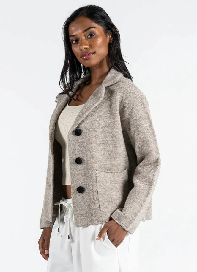 Crop Sweater Blazer Premium Knitwear