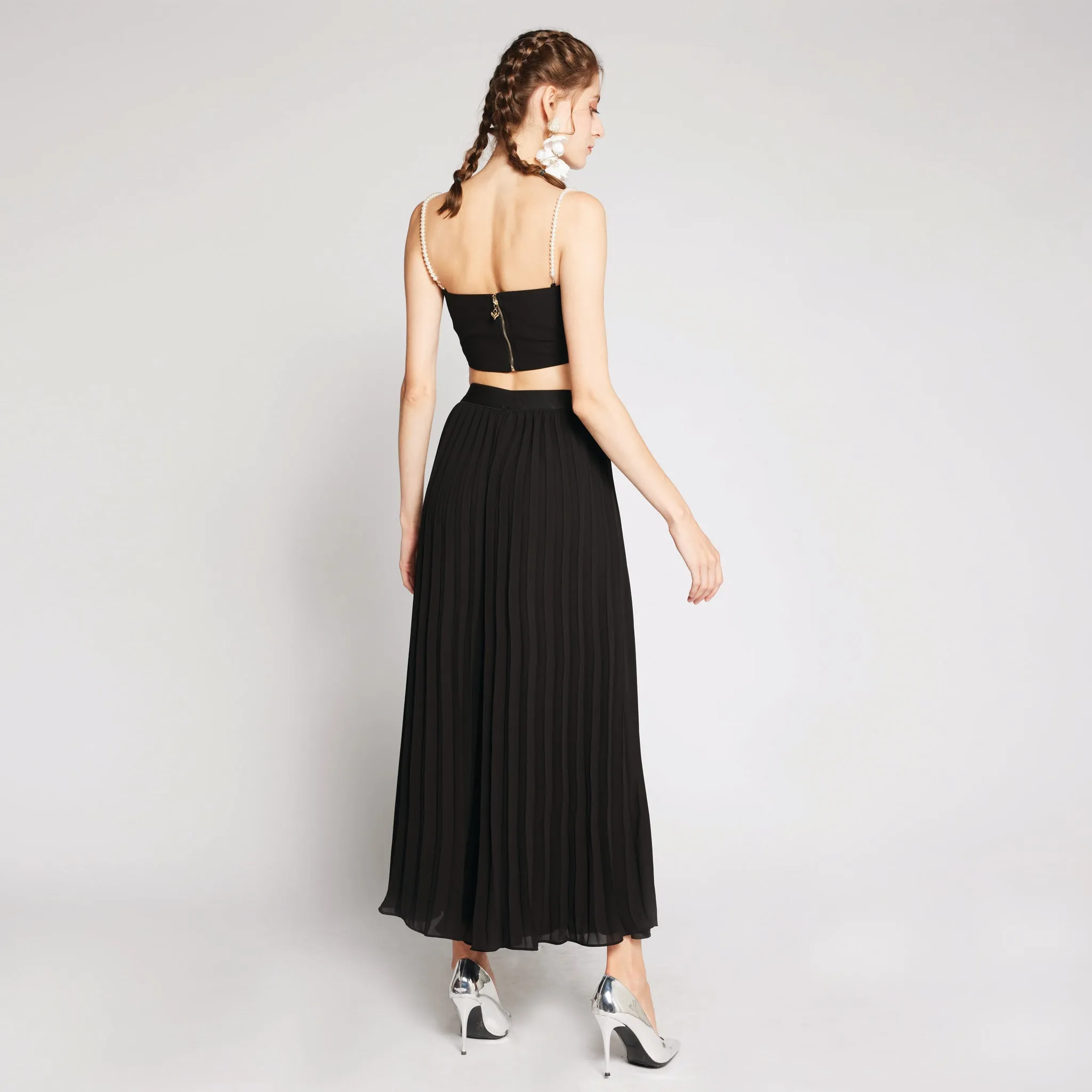 Chiffon Pleated Pants Stylish Daily Wear Parent Style