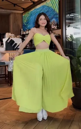 Chiffon Pleated Pants Regular Style