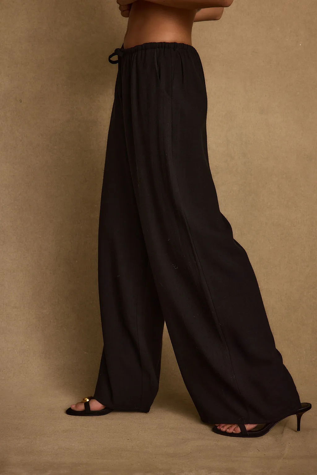 Clear Breeze Black Linen Pants LightweightInsulation
