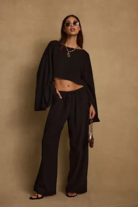 Cozy Movement Odor control Clear Breeze Black Linen Pants