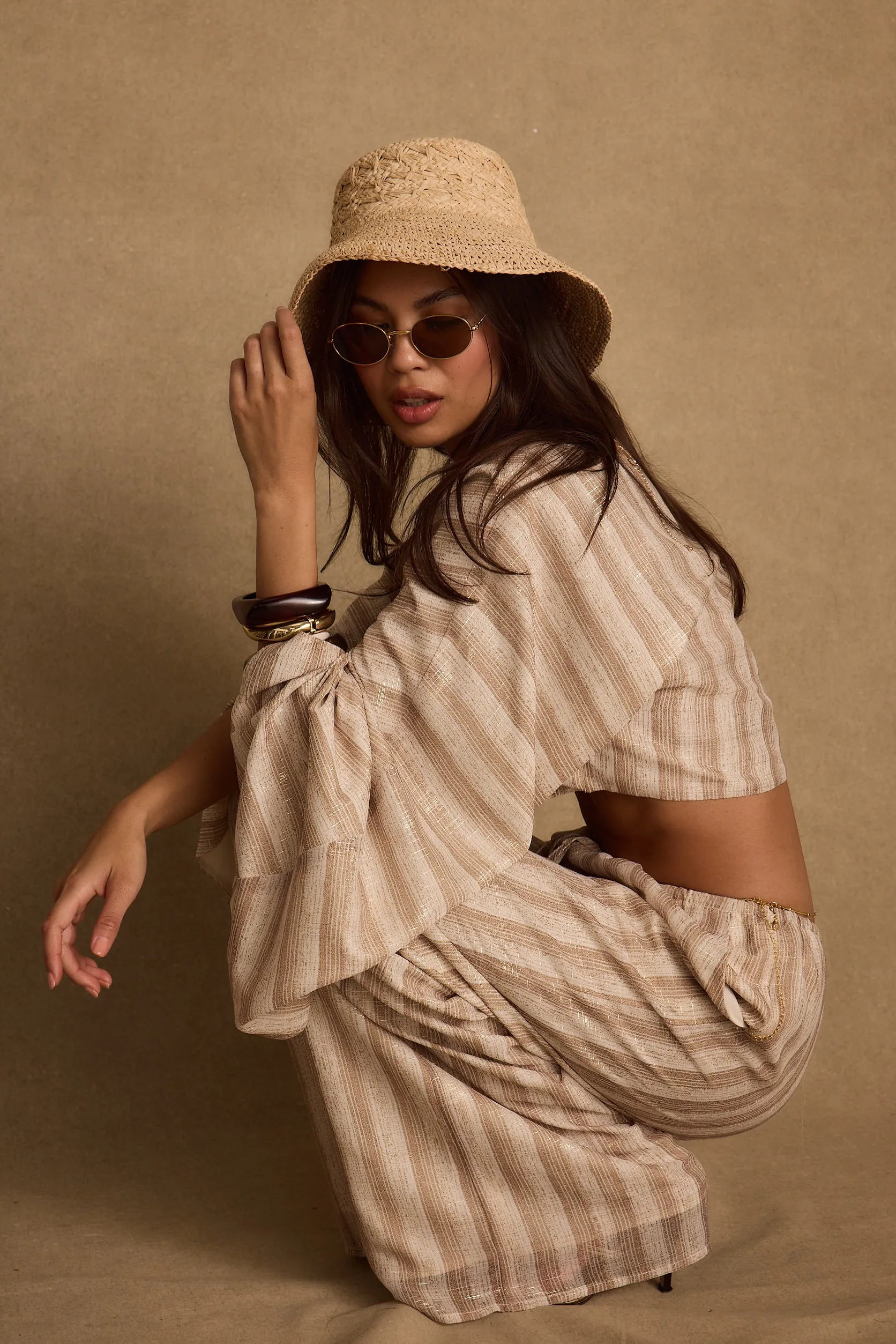 Clear Breeze Striped Chiffon Top Halloween