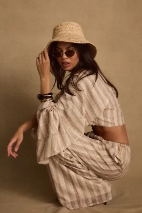Clear Breeze Striped Chiffon Top Halloween