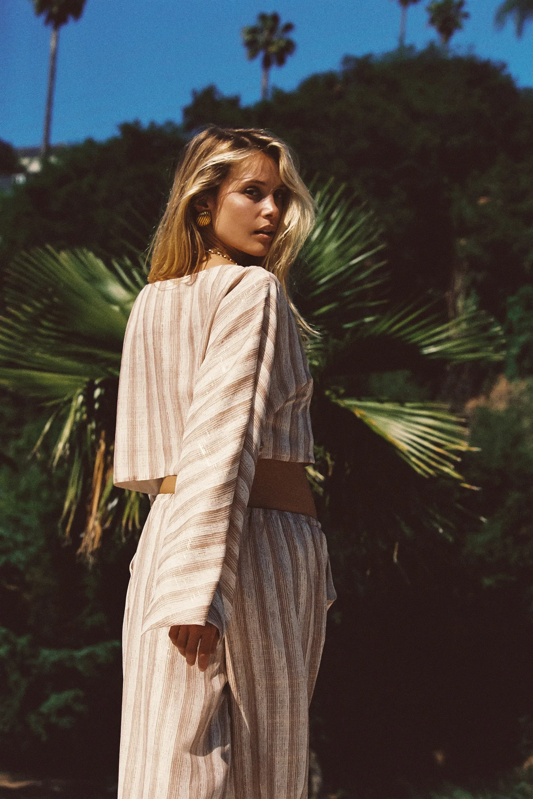 Clear Breeze Striped Chiffon Top Metropolitan area Beach Vacation
