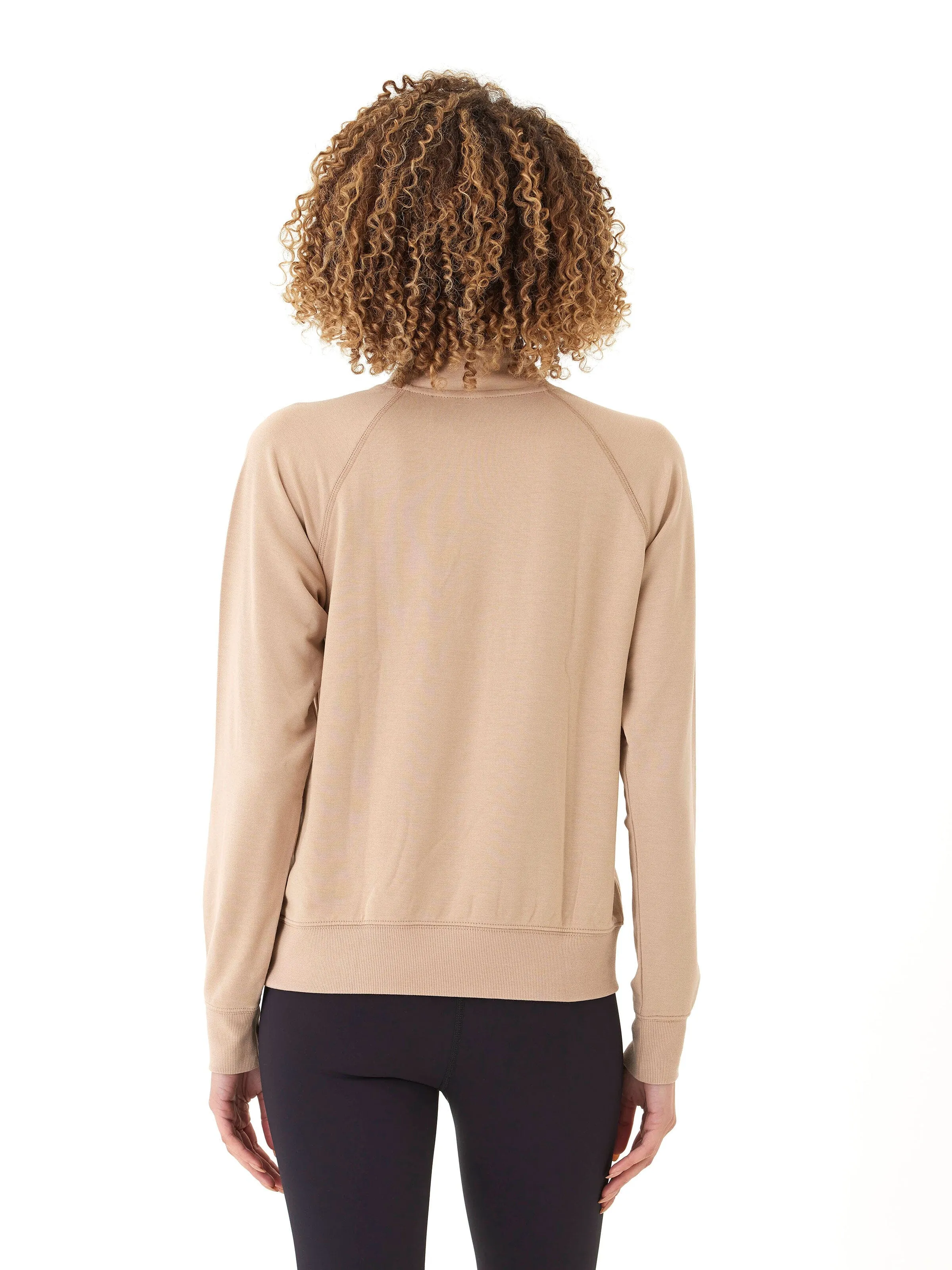 Candace Modal Terry Raglan Pullover ThermalReflective ReinforcedElasticHem