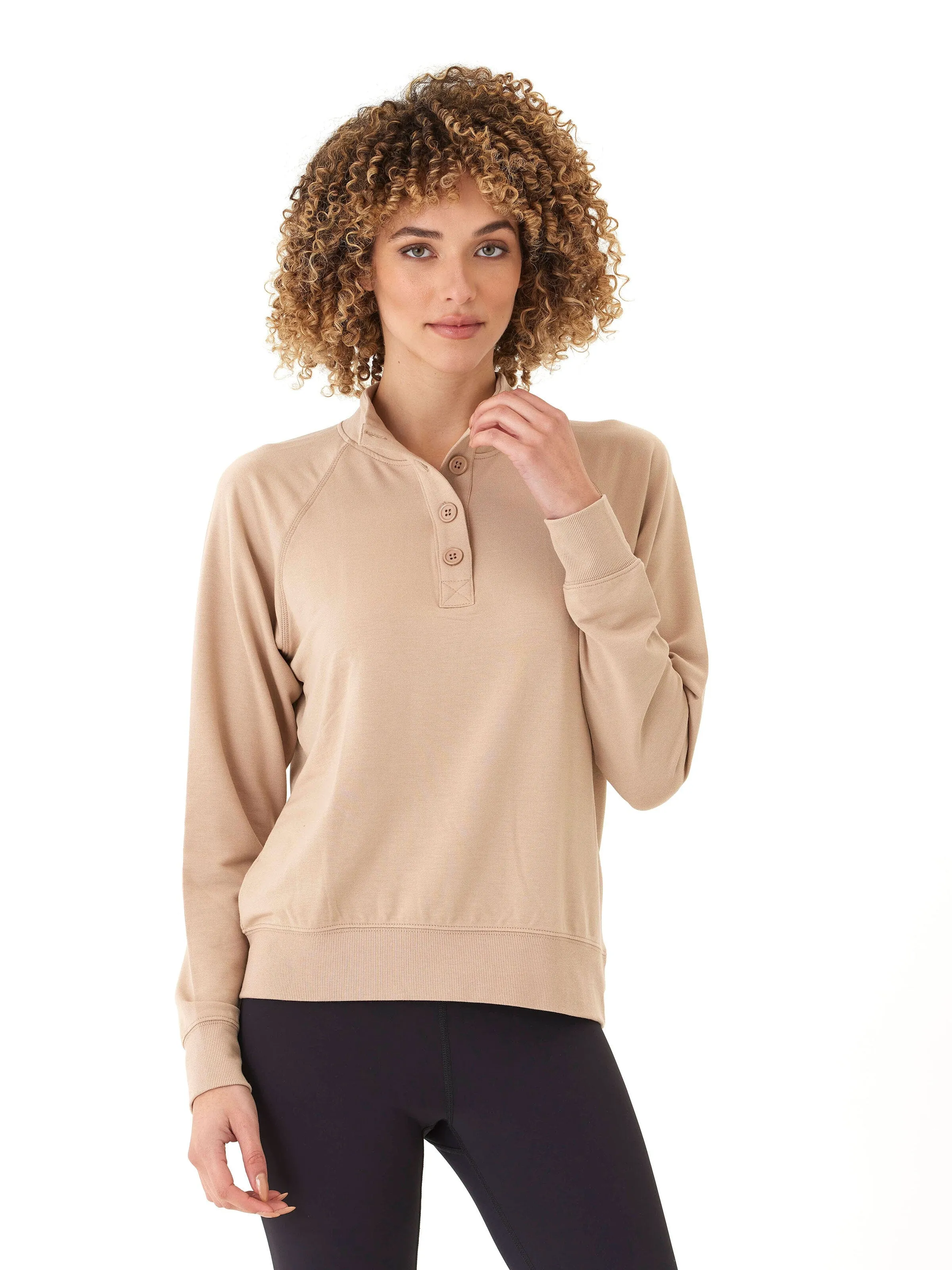 Transitional Daily Fit Candace Modal Terry Raglan Pullover