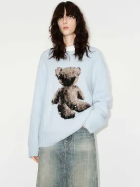 Wool Blend Teddy Sweater Roomy Pockets Wrinkle Resistant Textile