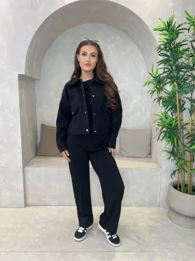 Reinforced Shoulders AntiStatic Inner Layer Collared Bomber Jacket