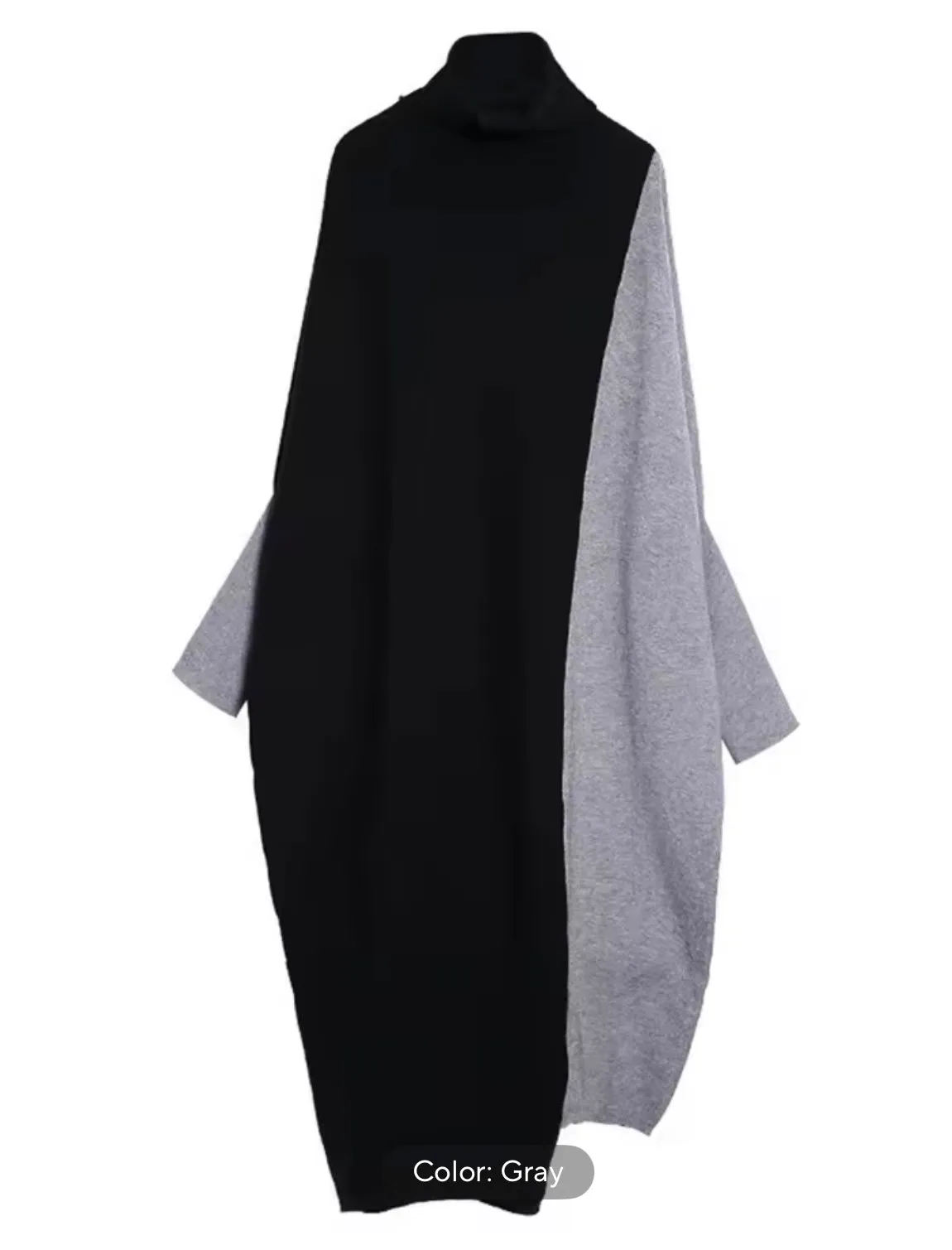 Two-Tone Sweater Dress Fashionable Design